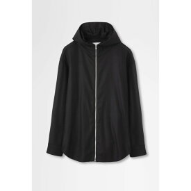 OVERCOAT | オーバーコート zip-up hoodie in wool flannel BLACK (F25T011PZ-NKWF) 25AW 5秋冬 トップス シャツ パーカー フーディー シャツフーディー ウール フランネル ジップアップ ジップ
