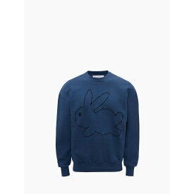 JW ANDERSON 【ジェイダブリュー・アンダーソン】バニー エンブロイダリー スウェットシャツ NAVY (596-10039008) 23AW 23秋冬 トップス スウェット