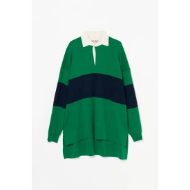 INSCRIRE 【アンスクリア】Rugby Shirt　GREEN×NAVY (IC262DAI26AWK8)　26AW　26秋冬　ラガー　ニット　ポロ