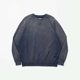 MADNESS | マッドネス DELLA HEAVY FRENCHTERRY CREW SWEATSHIRT NAVY (25FW-SW-JSW1-D001_NV) 25AW 25秋冬 新作 クルーネック スウェット フェード