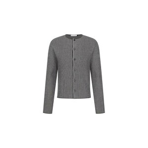 AMOMENTO | �A���[�����g stripe button up cardigan, brown (AMCOPMM01CD) 26AW 26�H�~ �g�b�v �J�[�f�B�K�� �X�g���C�v �N���[�l�b�N�J�[�f�B�K��