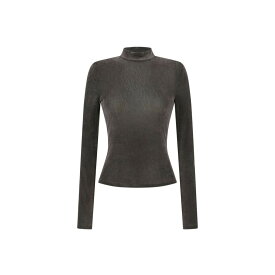 AMOMENTO | アモーメント mock neck top, brown (AM26FWW02TL) 26AW 26秋冬 トップス モックネック トップ フロッキー ベルベット
