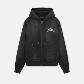 ＼全品5倍＆最大20％OFFクーポン／ AMIRI | アミリAMIRI HOLLYWOOD ZIP HOODIE BLACK / 001 (AMJYHD1132) 25AW 25秋冬 ジップフーディー ジップパーカー トップス フーディー パーカー ジップアップ