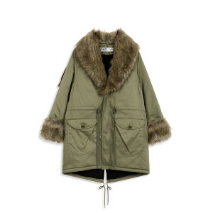 OPEN YY | I[vCC FAUX FUR TRIMMING SAFARI JACKET, KHAKI (YY254JK005KH) 25AW 25H~ AE^[ R[g t@[ OR[g I[o[TCY Tt@WPbg