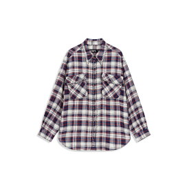 OPEN YY | オープンワイワイ BEADED POCKET SHIRT, CHECKERED RED (YY254ST001) 25AW 25秋冬 トップス シャツ オーバーサイズ ポケット ビーズ