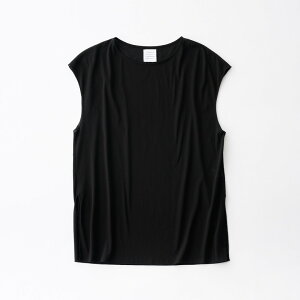 �_�S�iP10�{�I4/4(�y)20���`�^ GOOD PEOPLE GOOD STITCHING GOOD PRODUCT|GGG Fresca Zero Jersey Side Slit French Sleeve BLACK (02-01-1852) 26SS �g�b�v�X�N���[�l�b�N �t�����`�X���[�u