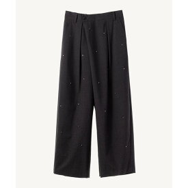 MUVEIL 【ミュベール】ビジュータックパンツ (MA252FP003)　25AW　25秋冬　パンツ　タックパンツ　ビジューパンツ