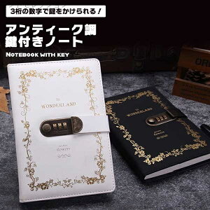 【送料無料】重厚感 高級感 ダイヤルロック付き カードポケット メモ帳 手帳 アンティークノート 洋書風 洋書 鍵付き レトロ A5 ノート