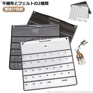 【送料無料】カレンダーポケット ウォールポケット 1ヶ月 壁掛け式 収納ポケット お薬カレンダー 小物収納 吊り下げ グレー 投薬カレンダー
