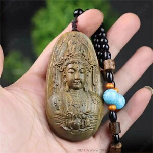 【送料無料】仏像 観音像 開運縁起 お守りストラップ 天然木製 観世音菩薩像 観音様 仏壇 観音仏像 観音像彫刻 ペンダント ストラップ