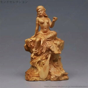 【送料無料】癒し インテリア サラスバティ 仏像 像 木彫り 玄関インテリア 木製 オブジェ 置き物 置物 玄関 木彫 弁天様 木彫り彫刻
