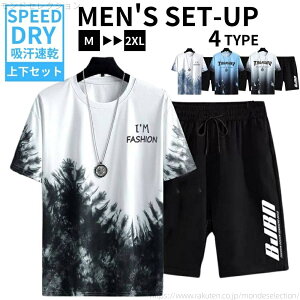 【送料無料】上下セット メンズ ジャージ上下 運動着 半ズボン 吸湿速乾 通気性 カジュアル 夏 薄手