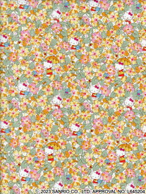 LIBERTYHello Kitty 50th Anniversary Collectionハローキティリバティプリント生地Primrose Meadow(プリムローズメドゥ)イエロー110cm巾DC33493-J24B