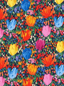 LIBERTYリバティプリントAmalia Tulip (アマリア・チューリップ )ブルー&ピンク&イエロー2023年春夏柄3633134-A