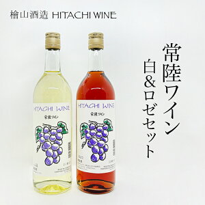 【茨城】 檜山酒造 常陸ワイン 2本セット 巨峰 ロゼ 720ml 巨峰 白 720ml プレゼント プレゼント ギフト 出産内祝い 結婚式 結婚内祝い 快気祝い お返し 香典返し 楽ギフ_包装選択 楽ギフ_のし宛