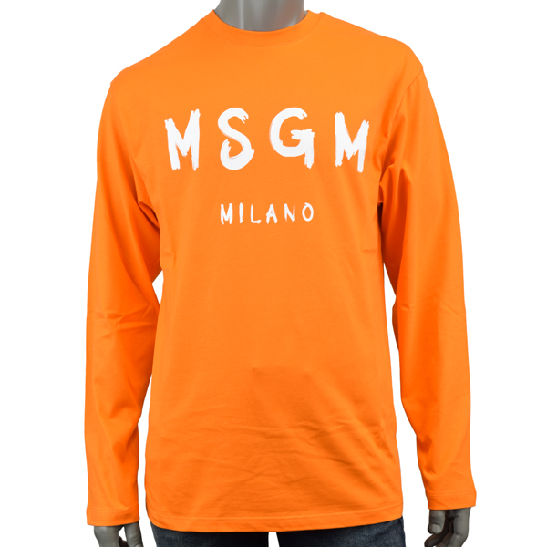 エムエスジイエム メンズ Tシャツ T-shirts トップス Orange