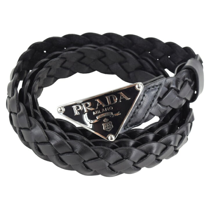楽天市場】PRADA プラダ トライアングル ロゴ プレート レザーメッシュ 