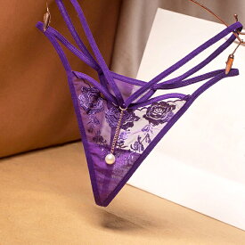 Tバック セクシー レディース エロい下着 ランジェリー エロ 透け シースルー チャーム パール 紐 刺繍 ブラック 黒 ホワイト 白 レッド 赤 ワインレッド グレー グリーン 緑 パープル 紫 女性 大人 下着 パンツ パンティ 大人