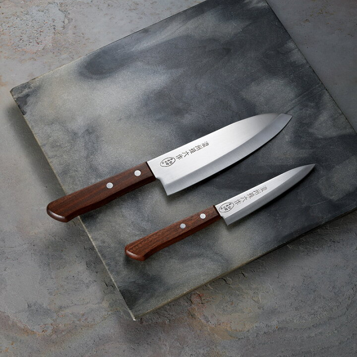 濃州孫六作三徳包丁 刃渡17cm ペティナイフ 刃渡12cm 送料無料 すごく