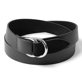 D'AMICO ダミーコ リングベルト ゴールドバックル シルバーバックル レザー スエード ACU2452 ブラック Andrea D'AMICO アンドレアダミコ メンズベルト 無段階ベルト 無段階調整ベルト 穴無しベルト 穴なし 本革 牛革 レザーベルト 紳士ベルト カジュアル ビジネス メンズ