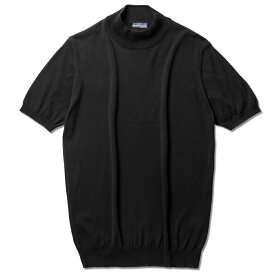 アレッサンドロルッピ ALESSANDRO LUPPI ニットTシャツ モックネック 1222 半袖ニット メンズ 接触冷感 ARTIC クレープコットン モックネックニット モックネック メンズハイネック 薄手 半袖 ライトグレー ブラック ネイビー ベージュ 半袖ニットTシャツ