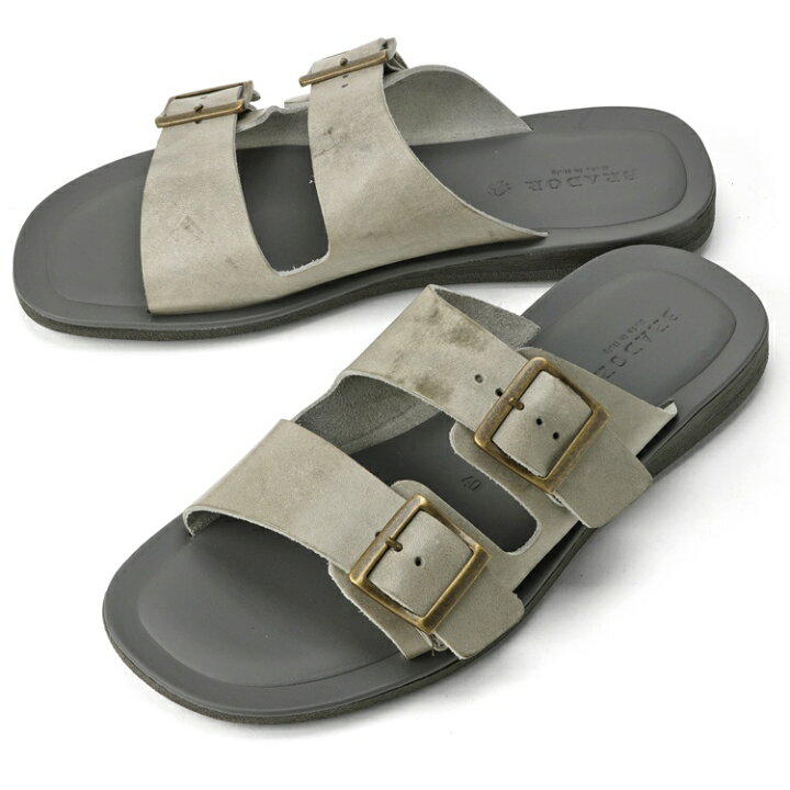 楽天市場 ブラドール Brador レザーサンダル グレー バックル サンダル メンズ イタリア Grandpere