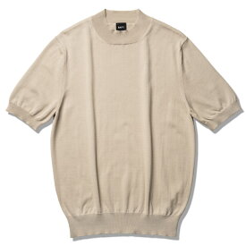 バフィー BAFY ニットTシャツ モックネック 1123 ブラック ネイビー ベージュ ホワイト 24SS 春 夏 イタリア メンズ 半袖 ニット サマーニット 半袖ニット 薄手 Tシャツ 24春夏 大人 大きいサイズ コットン 綿 無地 ブランド おしゃれ 白 黒 紺 トップス ハイネック