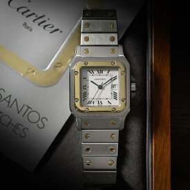 【中古】カルティエ サントスガルベ Cartier Santos galbee LM 2961 腕時計 ヴィンテージ ウォッチ 時計 自動巻き 機械式 アンティーク メンズ ユニセックス 美品 機械式時計 ガルベ OH済【非防水】