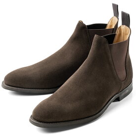 クロケット＆ジョーンズ CROCKETT&JONES サイドゴアブーツ CHELSEA-8 スエード ダークブラウン DARKBROWN LAST341 E メンズ ブーツ 本革 ビジネス イタリア サイドゴア 茶 ブラウン ショートブーツ ブランド