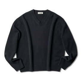 クオ COOR ウール Vネック ニット WOOL V-NECK SEWATER CXF4KT04K ネイビー グレー セーター メンズ トップス ミドルゲージ メンズニット メンズセーター シンプル ブランド 韓国 Vネックセーター 秋 冬 おしゃれ ゆったり 大きいサイズ メリノウール ウール100% 秋冬