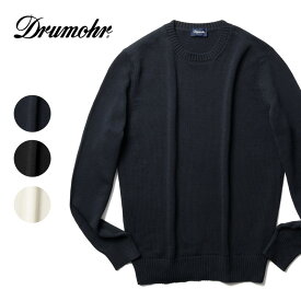 ドルモア DRUMOHR ニット クルーネック ミドルゲージ D8Z103 ブラック ネイビー オフホワイト 24春夏 メンズ セーター コットン