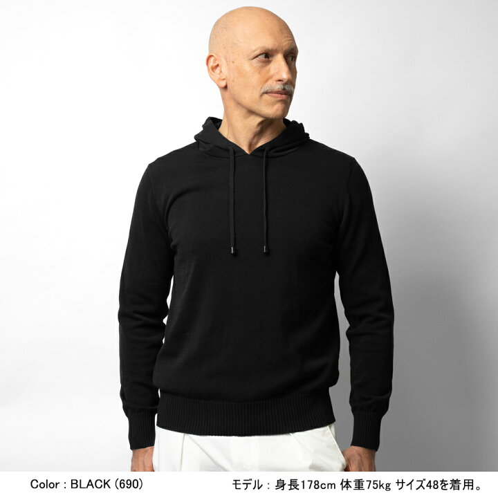 楽天市場】ドルモア DRUMOHR ニットフーディ コットン ミドルゲージ  