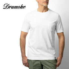 ドルモア DRUMOHR クルーネックTシャツ DTJF000 ポケット付 コットン ホワイト 24春夏 Tシャツ カットソー ポケット付Tシャツ 半袖 メンズ 綿 カジュアル ブランド 大きいサイズ おしゃれ 白 無地 クルーネック インナー