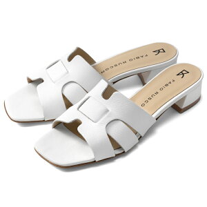 ファビオルスコーニ fabio rusconi サンダル 7021 DOLLARINO レザー ヒール 本革 レディース ホワイト BIANCO レザーサンダル 柔らかい 大人 レディースサンダル 春夏 夏 歩きやすい ブランド おしゃれ
