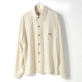 ギローバー GUY ROVER シャツジャケット ストライプ 長袖 3950GR136 561616 シャツ リネン ビスコース 26SS メンズ カジュアル 春 夏 無地 ブランド イタリア ライトアウター ジャケット シャツアウター おしゃれ 大きいサイズ