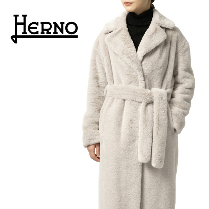 楽天市場】ヘルノ HERNO レディース ファーコート CA0409D ベージュ 