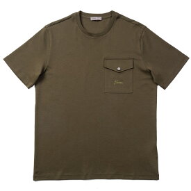 ヘルノ HERNO Tシャツ クルーネック JG00027UR ネイビー カーキ ポケット付き リゾートライン メンズ Tシャツ イタリア カットソー 高級Tシャツ ハイブランド 半袖