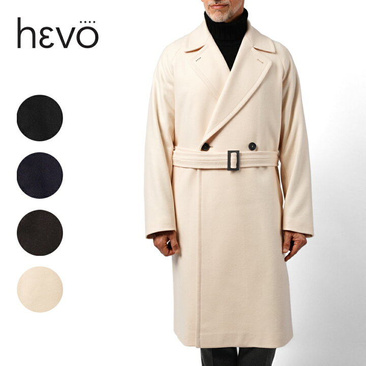 楽天市場】イーヴォ HEVO ベルテッドコート ダブルブレスト 