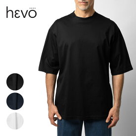 イーヴォ HEVO Tシャツ クルーネック オーバーサイズ MULINO OVER / BLACK ブラック / NAVY ネイビー / WHITE ホワイト メンズ無地tシャツ 白Tシャツ 黒Tシャツ メンズ オシャレtシャツ クルーネックtシャツ メンズ白tシャツ きれいめ 無地 シンプル 男性tシャツ