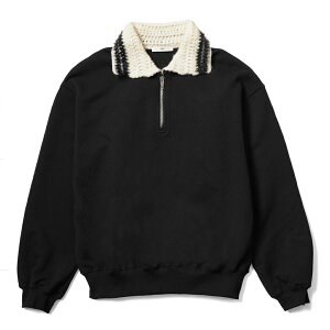 �y�ԕi�s�z�L�W���� KIJUN �X�E�F�b�g �n�[�t�W�b�v ���f�B�[�X Crochet Collar Half Zip-Up Pullover 254WTPSWM01 �t�@�b�V���� �g�b�v�X �g���[�i�[ �X�G�b�g ���� ���� �H�~ �H �~ �� ���n �V���v�� �J�W