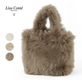 LISA CONTE リサコンテ CRISTALLINA ファーバッグ ムートン ショルダーバッグ レディース 2way ファー ボア 本革 斜めがけ ショルダー ブランド おしゃれ 軽い 革 ベージュ ブラウン ホワイト 取り外し かわいい ハンドル ミニ リバーシブル