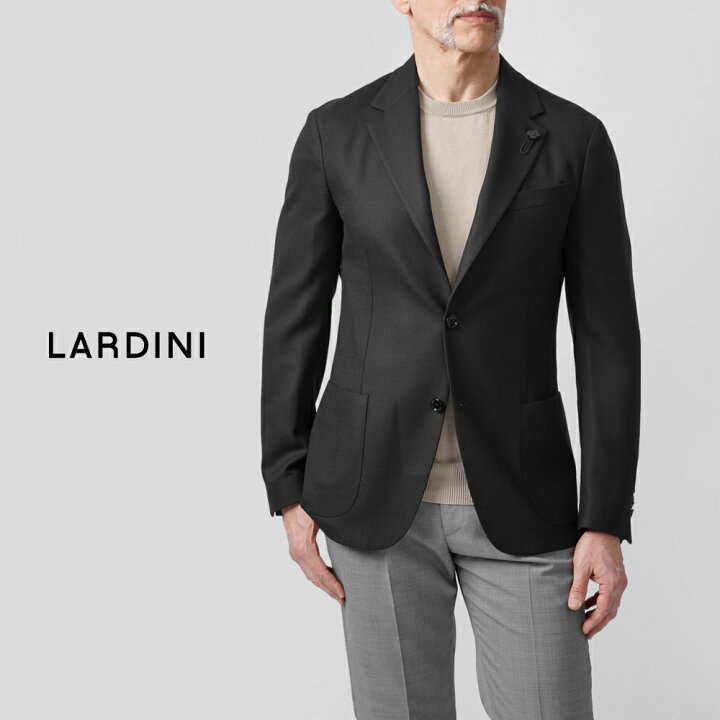 LARDINI ラルディーニ メンズ カジュアルジャケット IVBERITIVC63631999 Lardini Coats Black Blacks and greys 48 50 52 54 【送料無料・関税込】 LARDINI (ラルディーニ) ウール シングル ニットジャケット LDLJM5663000 メンズ S M L 1XL 2XL 3XL ジャケット/アウター  テーラードジャケット【サカゼン公式通販】 