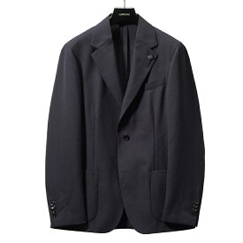 ラルディーニ LARDINI ジャケット ネイビー ES949E-ESEL64703 25SS 春 夏 シングル テーラードジャケット ホップサック ウール ポリエステル メンズ ビジネス カジュアル ブランド開き見せ 2ボタンシングル サイドベンツ 高級 クラシコ イタリア おしゃれ 大きいサイズ