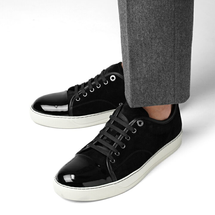 楽天市場 ランバン Lanvin スニーカー メンズ ローカット Dbb1 スエード パテントレザー ブラック Grandpere