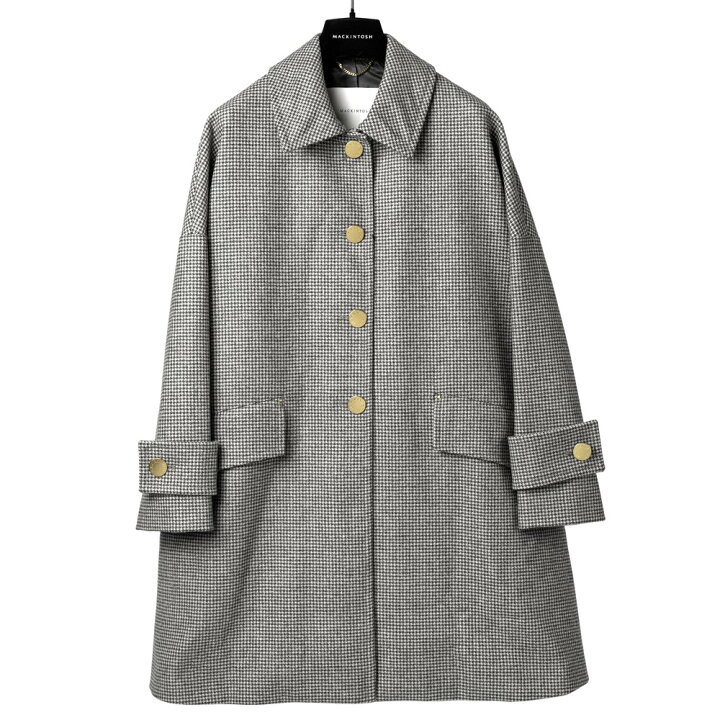 MACKINTOSH SINGLE BREASTED COAT 千鳥柄グレー 