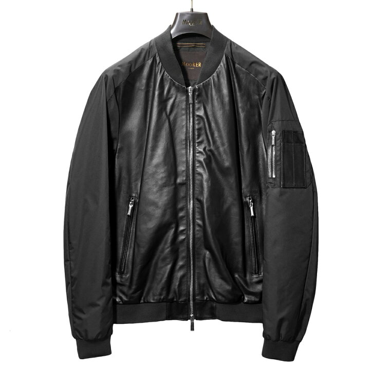 楽天市場】ムーレー MOORER レザーコンビ ボンバージャケット EDISON 
