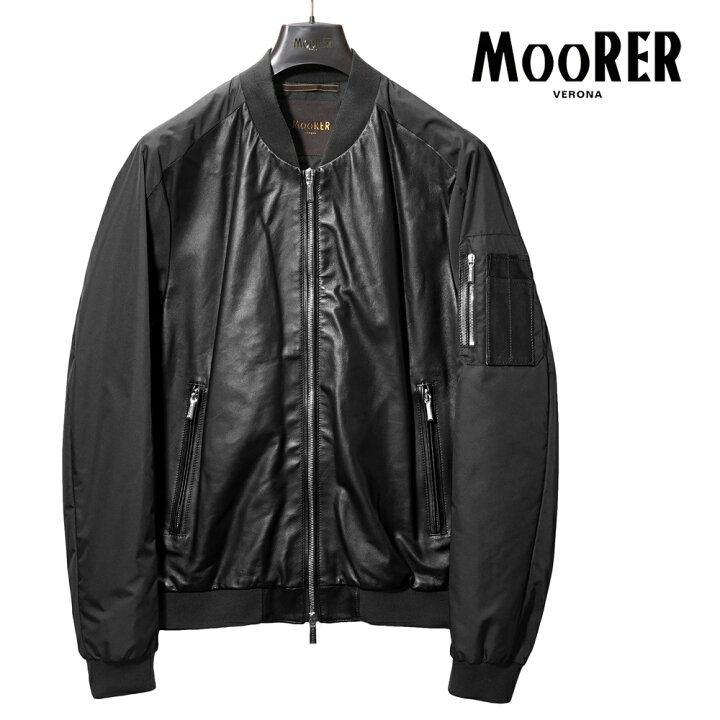 楽天市場】【返品不可】ムーレー MOORER レザーコンビ ボンバー 