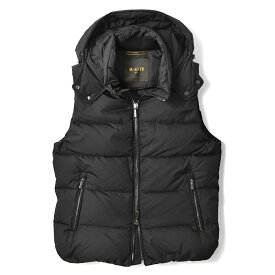 ムーレー MOORER ファイアー FIRE-WK ダウンベスト ダウンパーカ ダウンフーディー 25AW 秋冬 ジレ フード ダークネイビー ブラック ホワイト メンズダウン メンズダウンベスト ダウン ベスト アウター ショート丈 撥水加工 紺 黒 白 シンプル ブランド 秋 冬 おしゃれ
