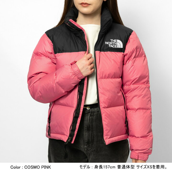 THE NORTH FACE ダウンジャケット ピンク黒 レディース M ヌプシ  