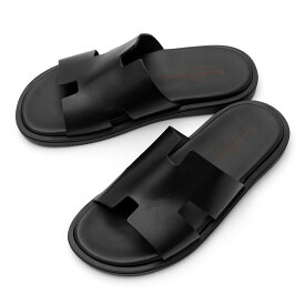サンダルスファクトリー レザーサンダル カーフレザー バケッタレザー M7805 ブラック 黒 THE SANDALS FACTORY 本革 高級 サンダル メンズ ブランド 革 クッション 履き心地 シンプル カジュアル 男性 高級サンダル ブランドサンダル イタリア